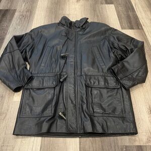 Wilson Genuine Leather Coat Womens Large Removable Zippered Liner Motorcycle